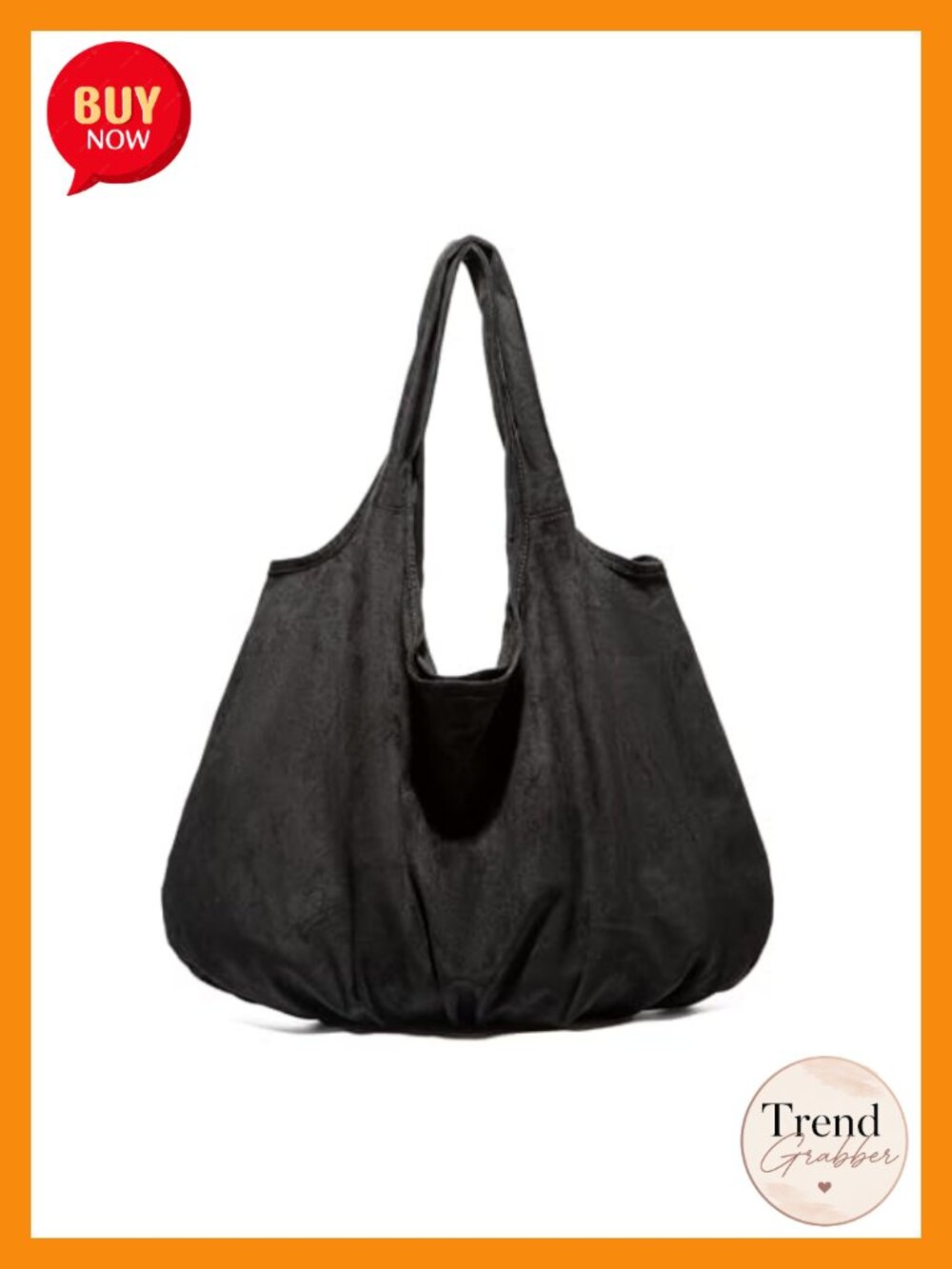 Large Faux Suede Slouchy Hobo Shoulder Bag Travel Work Tote